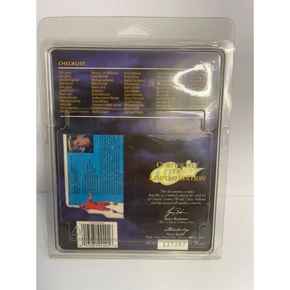 1992 Classic World Class Athletes Limited Edition 60 Card Set Factory Sealed